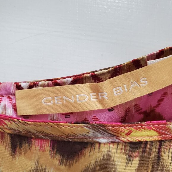 Gender Bias Women's Multicolor Boho Silk Reverse Dye Oversized Dolman Blouse S - Picture 3 of 5